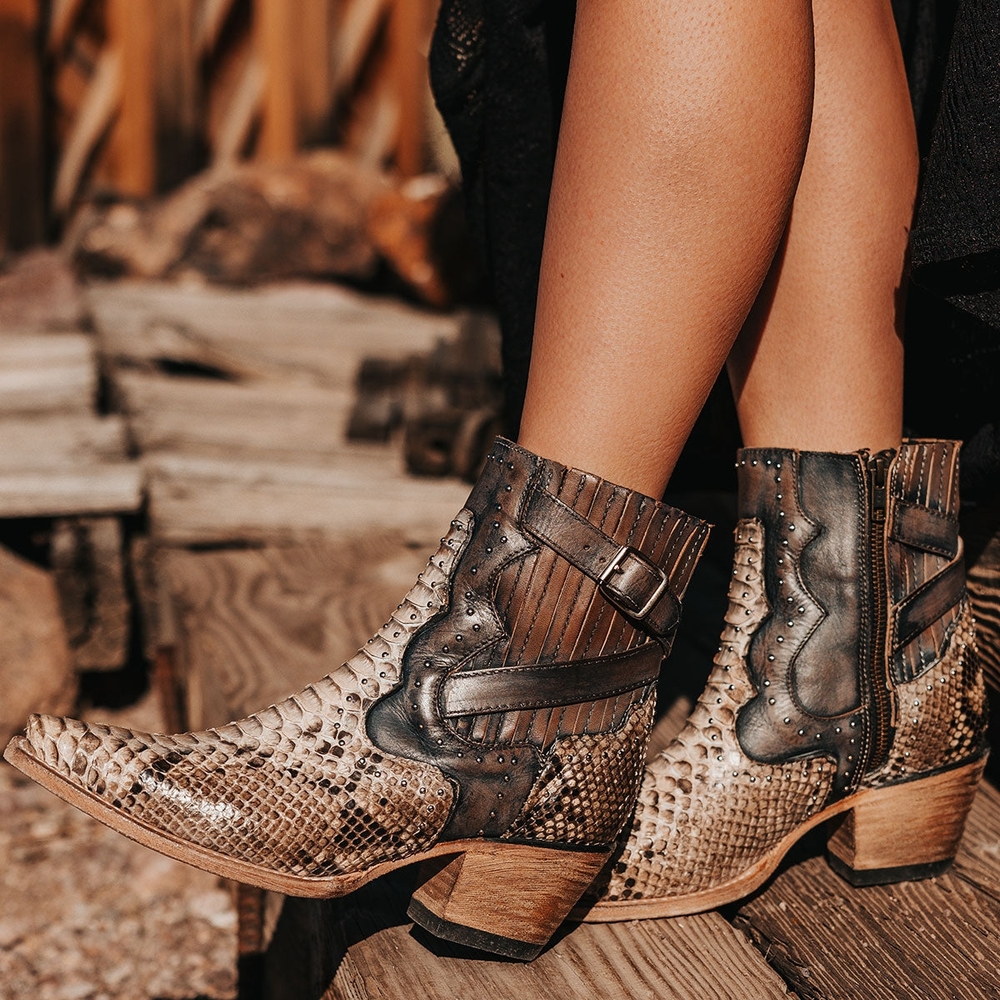 Freebird Morgan Snakeskin Ankle Boots